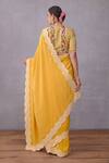 Shop_Torani_Yellow Original Silk Crepe Sunehra Dhiya Saree  _at_Aza_Fashions