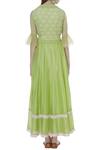 Shop_House of Kotwara_Green Chanderi Round Anarkali And Jacket Set  _at_Aza_Fashions