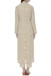 Shop_House of Kotwara_Beige Georgette Band Collar Chikankari Kurta Set  _at_Aza_Fashions