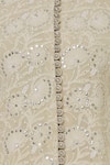 House of Kotwara_Beige Georgette Band Collar Chikankari Kurta Set  _at_Aza_Fashions