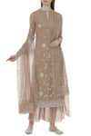 Buy_House of Kotwara_Pink Net Round Embroidered Straight Kurta Set  _at_Aza_Fashions