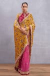 Buy_Torani_Yellow Pure Silk Velvet Sunehra Guldabri Saree  _Online_at_Aza_Fashions