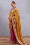 Torani_Yellow Pure Silk Velvet Sunehra Guldabri Saree For Women_Online_at_Aza_Fashions
