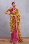 Shop_Torani_Yellow Pure Silk Velvet Sunehra Guldabri Saree For Women_Online_at_Aza_Fashions