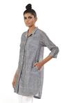 Shop_Abraham & Thakore_Grey Printed Silk Tunic_Online_at_Aza_Fashions