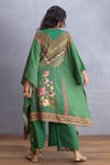 Shop_Torani_Green Original Linen Embroidery Round Panna Nazreen Kaftan And Pant Set  _at_Aza_Fashions
