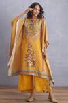 Buy_Torani_Yellow Original Linen Sunehra Nazreen Kaftan And Pant Set_at_Aza_Fashions