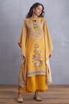 Buy_Torani_Yellow Original Linen Sunehra Nazreen Kaftan And Pant Set_Online_at_Aza_Fashions