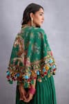 Shop_Torani_Green Handwoven Jacquard Printed Panna Ashvamedha Baluchi Jacket  _Online_at_Aza_Fashions