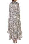 Shop_Anamika Khanna_White Printed Cape Style Kurta Set_at_Aza_Fashions