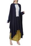 Buy Anamika Khanna Blue Shirt Cape With Draped Skirt at Aza Fashions Buy_Anamika Khanna_Blue Shirt Cape With Draped Skirt_at_Aza_Fashions