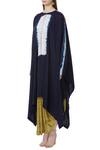 Anamika Khanna Blue Shirt Cape With Draped Skirt Online at Aza Fashions Anamika Khanna_Blue Shirt Cape With Draped Skirt_Online_at_Aza_Fashions
