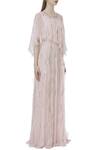 Buy Sartoriale Pink Shimmer Georgette Embelllished Gown With Cape ...