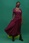 Buy_XOXO Apurva_Purple Chanderi Round Draped Skirt Set  _at_Aza_Fashions