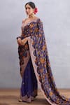 Torani_Purple Velvet Jamuni Guldabri Saree  _Online_at_Aza_Fashions