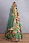 Buy_Torani_Green Lehenga Pure Cotton Silk And Sequin Panna Aastika Bridal Set _Online_at_Aza_Fashions