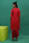 Shop_XOXO Apurva_Red Crepe Round Neck Asymmetric Tunic And Draped Pant Set _at_Aza_Fashions