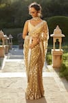 Buy_Sabyasachi_Embroidered Saree With Unstitched Blouse Fabric_at_Aza_Fashions