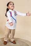 Little Boys Closet by Gunjan Khanijou_White Cotton Shirt And Pant For Boys_Online_at_Aza_Fashions