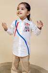 Buy_Little Boys Closet by Gunjan Khanijou_White Cotton Shirt And Pant For Boys_Online_at_Aza_Fashions