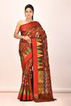 Buy_Nazaakat by Samara Singh_Brown Banarasi Katan Silk Saree_at_Aza_Fashions