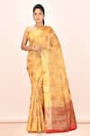 Buy_Nazaakat by Samara Singh_Orange Banarasi Katan Silk Saree_at_Aza_Fashions