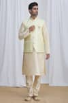 Buy_Samyukta Singhania_Green Nehru Jacket And Kurta Jacquard Silk Brocade Pant Banarasi & Set _at_Aza_Fashions