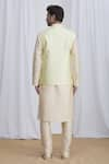 Shop_Samyukta Singhania_Green Nehru Jacket And Kurta Jacquard Silk Brocade Pant Banarasi & Set _at_Aza_Fashions