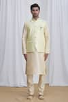 Buy_Samyukta Singhania_Green Nehru Jacket And Kurta Jacquard Silk Brocade Pant Banarasi & Set _Online_at_Aza_Fashions