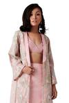 Buy_Amaare_Pink Taffeta Embroidery Open Embellished Jacket And Skirt Set  _Online_at_Aza_Fashions