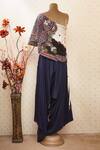 Shop_Anamika Khanna_Blue Embroidered Cape And Pant Set_at_Aza_Fashions