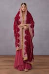Buy_Torani_Red Velvet Manika Chakra Doshala  _at_Aza_Fashions