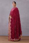 Torani_Red Velvet Manika Chakra Doshala  _Online_at_Aza_Fashions