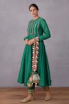 Buy_Torani_Green Handwoven Chanderi Panna Sitara Raisah Kurta And Pant Set  _at_Aza_Fashions