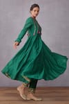 Shop_Torani_Green Handwoven Chanderi Panna Sitara Raisah Kurta And Pant Set  _at_Aza_Fashions