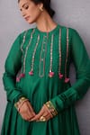 Buy_Torani_Green Handwoven Chanderi Panna Sitara Raisah Kurta And Pant Set  _Online_at_Aza_Fashions