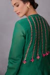 Torani_Green Handwoven Chanderi Panna Sitara Raisah Kurta And Pant Set  _at_Aza_Fashions