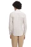 Shop_Abraham And Thakore_Beige Cotton Cambric Criss-cross Print Shirt_at_Aza_Fashions
