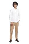 Buy_Abraham & Thakore_White Cotton Cambric Embroidered Typography Shirt _at_Aza_Fashions