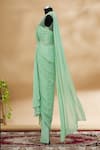 Buy_Tarun Tahiliani_Blue Draped Kurta And Churidar Set_Online_at_Aza_Fashions