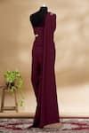 Shop_Tarun Tahiliani_Maroon One Shoulder Draped Jumpsuit_at_Aza_Fashions