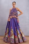 Buy_Torani_Purple Embroidery Round Jamuni Ashvamedha Lehenga And Blouse Set _Online_at_Aza_Fashions