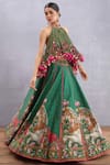 Buy_Torani_Green Embroidery Round Panna Ashvamedha Lehenga And Blouse Set For Women_at_Aza_Fashions