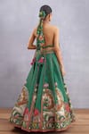 Shop_Torani_Green Embroidery Round Panna Ashvamedha Lehenga And Blouse Set For Women_at_Aza_Fashions