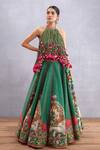 Buy_Torani_Green Embroidery Round Panna Ashvamedha Lehenga And Blouse Set For Women_Online_at_Aza_Fashions
