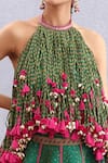 Torani_Green Embroidery Round Panna Ashvamedha Lehenga And Blouse Set For Women_at_Aza_Fashions