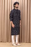Ankit V Kapoor Blue Georgette, Cotton Sequins, Embroidery Aftaab Floral Thread Kurta Set Online at Aza Fashions Ankit V Kapoor_Blue Georgette, Cotton Sequins, Embroidery Aftaab Floral Thread Kurta Set _Online_at_Aza_Fashions