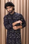 Buy Ankit V Kapoor Blue Georgette, Cotton Sequins, Embroidery Aftaab Floral Thread Kurta Set Online at Aza Fashions Buy_Ankit V Kapoor_Blue Georgette, Cotton Sequins, Embroidery Aftaab Floral Thread Kurta Set _Online_at_Aza_Fashions