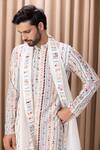 Buy_Ankit V Kapoor_Ivory Cotton And Silk Digital Print Floral Patterns Lakeer Kurta Set _Online_at_Aza_Fashions