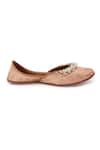 Buy_5elements_Peach Floral Zari Brocade Embellished Juttis _Online_at_Aza_Fashions